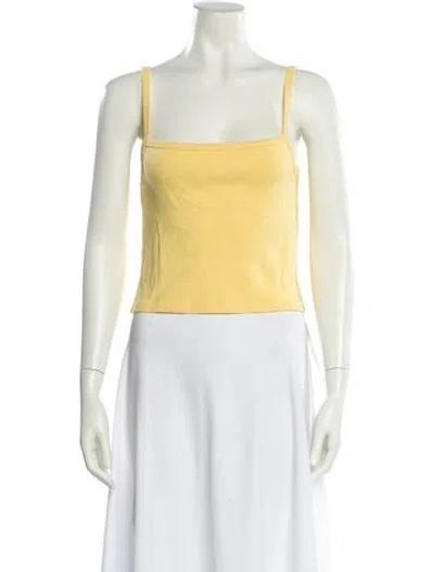Pre-owned Réalisation Par Square Neckline Sleeveless Crop Top In Yellow