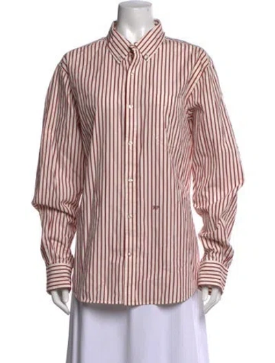 Pre-owned Réalisation Par Striped Long Sleeve Button-up Top In Multicolor