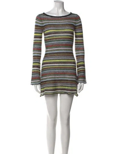 Pre-owned Réalisation Par Striped Mini Dress In Green