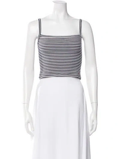 Pre-owned Réalisation Par Striped Square Neckline Crop Top In Blue