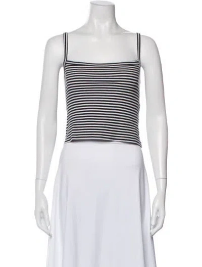 Pre-owned Réalisation Par Striped Square Neckline Crop Top In Blue