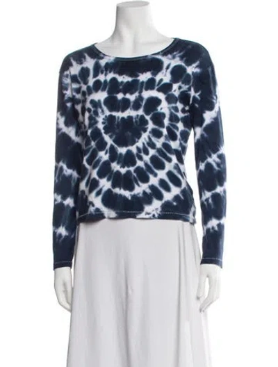 Pre-owned Réalisation Par Tie-dye Print Crew Neck Top In Blue