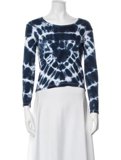 Pre-owned Réalisation Par Tie-dye Print Crew Neck Top In Blue