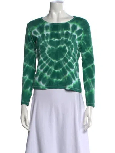 Pre-owned Réalisation Par Tie-dye Print Crew Neck Top In Green