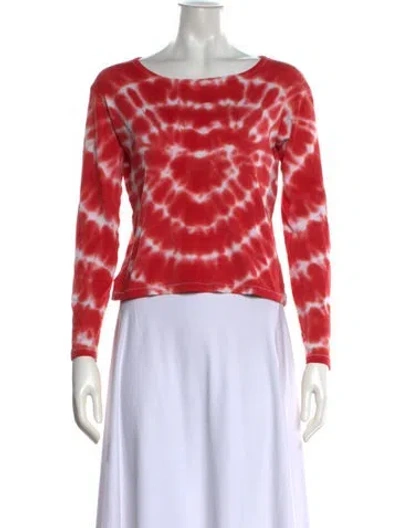 Pre-owned Réalisation Par Tie-dye Print Crew Neck Top In Red