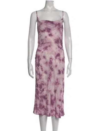 Pre-owned Réalisation Par Tie-dye Print Midi Length Dress In Purple