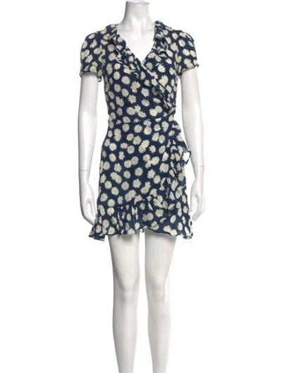 Pre-owned Réalisation Par Valentina Daisy Mini Dress In Blue