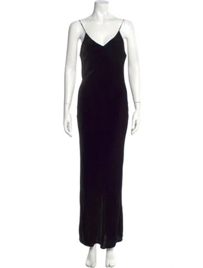 Pre-owned Réalisation Par V-neck Long Dress In Black