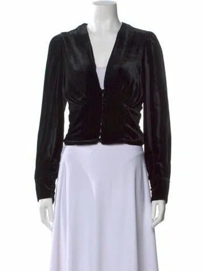 Pre-owned Réalisation Par V-neck Long Sleeve Blouse In Black