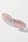 Reality Eyewear Oval Slim Metal Sunglasses