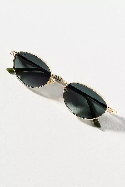 Reality Eyewear Slim Metal Oval Sunglasses In Green