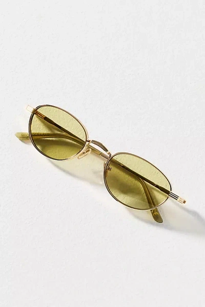 Reality Eyewear Slim Metal Oval Sunglasses In Green