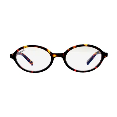 Reality Eyewear Women's Brown The Bessette Blu Light In Metallic