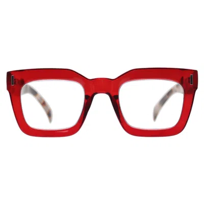Reality Eyewear Women's Red Keats Reader - Ruby Turtle In Green