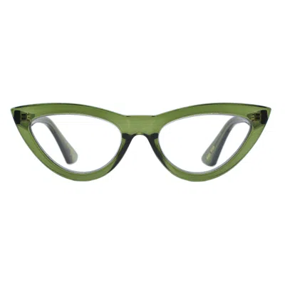Reality Eyewear Women's Red Kiss Kiss Reader - Moss In Neutral