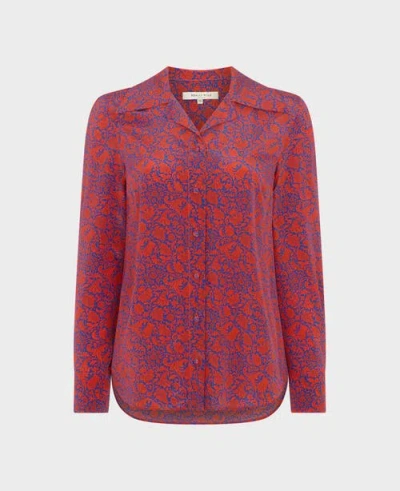 Really Wild Clothing Arabella Silk Collar Blouse In Red