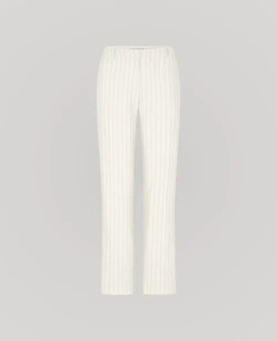 Really Wild Clothing Corine Linen Pinstripe Trousers In White