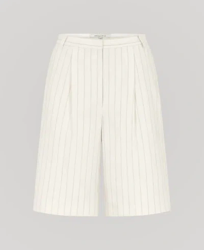 Really Wild Clothing Corine Pinstripe Tailored Shorts In White