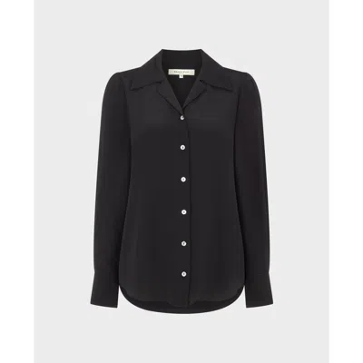 Really Wild Clothing Devas Silk Collar Shirt In Black