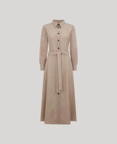 Really Wild Clothing Diane Wool Shirt Dress In Taupe