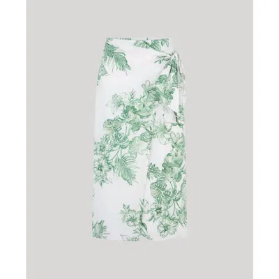 Really Wild Clothing Flora Cotton Tie Skirt In Multi