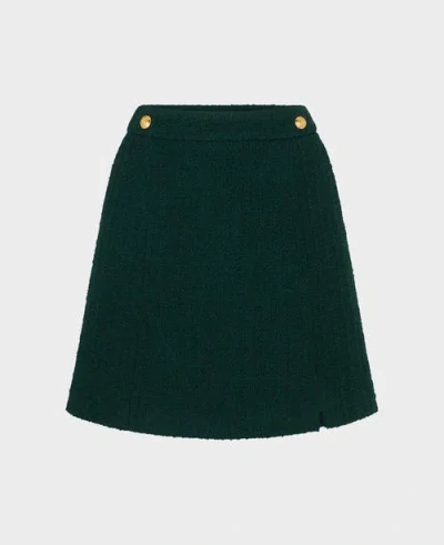 Really Wild Clothing Juliet Boucle Skirt In Green