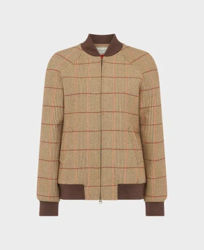 Really Wild Clothing Louise Tweed Bomber Jacket In Brown