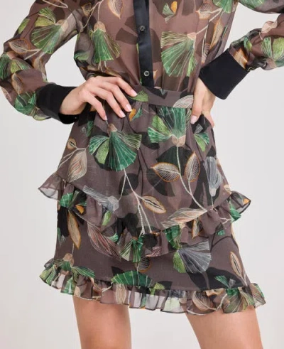 Really Wild Clothing Nina Sheer Ruffle Skirt In Multi