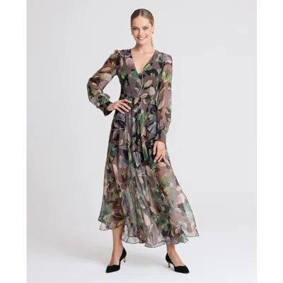 Really Wild Clothing Nina V-neck Maxi Dress In Gray