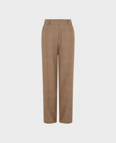 Really Wild Clothing Rosemont Cotton Wool Blend Straight Leg Trousers In Brown