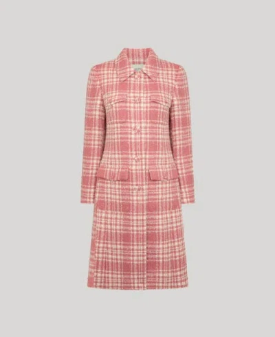 Really Wild Clothing The Lady Check Wool Coat In Multi