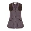 Really Wild Clothing Women's Purple Windsor Tweed Country Waistcoat In Purple
