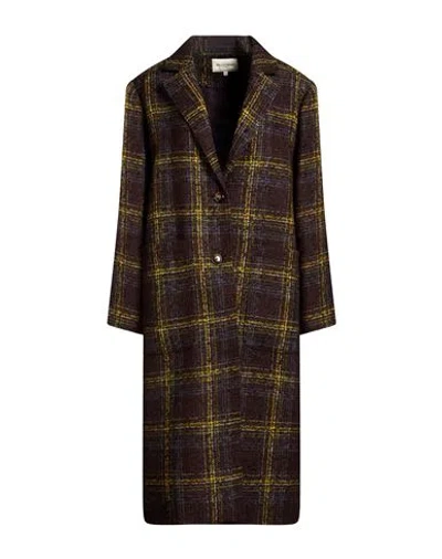 Really Wild Woman Coat Dark Purple Size 10 Wool, Mohair Wool, Nylon In Brown