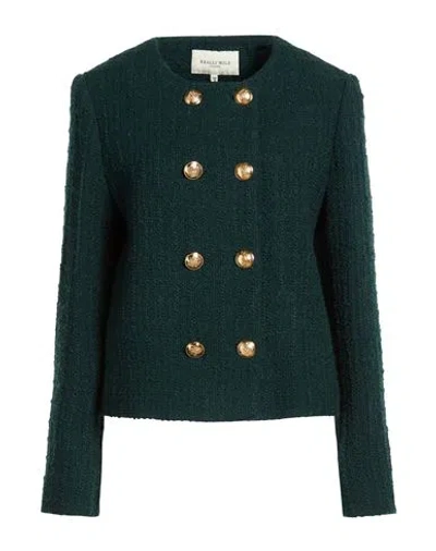 Really Wild Woman Jacket Dark Green Size 6 Wool In Multi