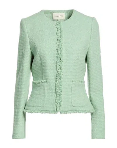 Really Wild Woman Jacket Light Green Size 6 Wool In Multi