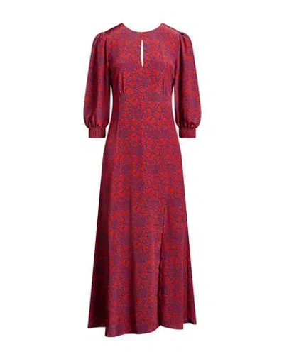 Really Wild Woman Maxi Dress Orange Size 10 Silk In Purple