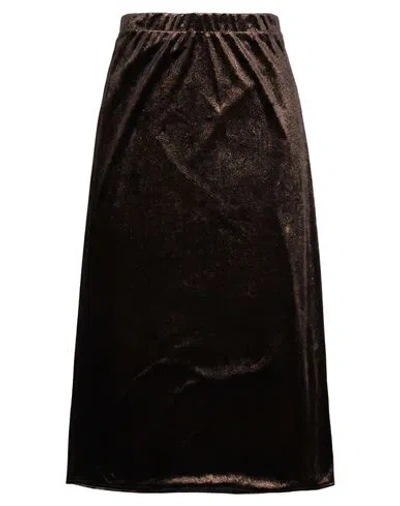 Really Wild Woman Midi Skirt Bronze Size 6 Polyester, Elastane In Yellow