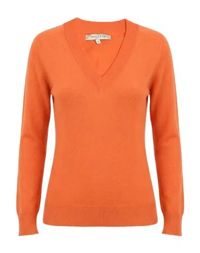 Really Wild Woman Sweater Orange Size S Merino Wool, Cashmere