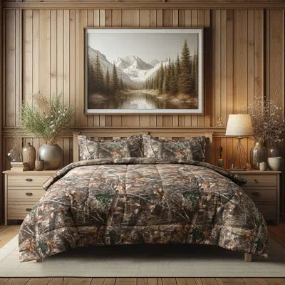 Realtree Edge Camo Comforter Set  Microfiber Rustic Farmhouse Bedding With Pillow – Hunting Cabin Lodge Bed S In  Edge