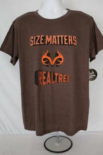 Pre-owned Realtree Mens T-shirt  Size 2xl Top Deer Hunting Graphic Tee Size Matters In Brown