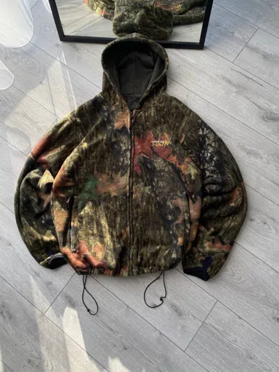 Pre-owned Realtree Vintage  3d Camo Fleece Sherpa Jacket Y2k L In Multi