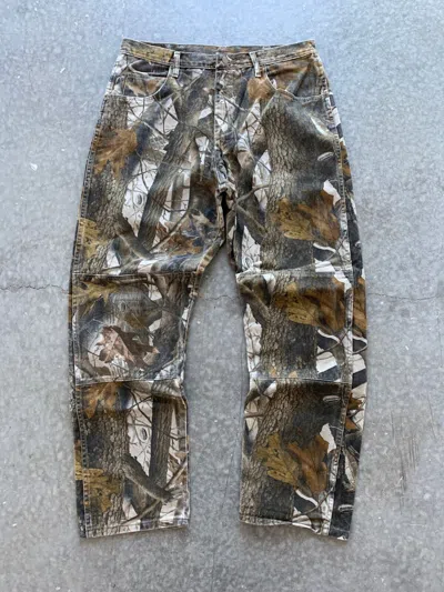 Pre-owned Realtree X Vintage Crazy Vintage 90's Carhartt Style Realtree Jeans Double Knee In Camo