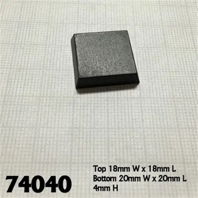Reaper Miniatures 20mm Square Plastic Flat Top Base - Pack Of 25