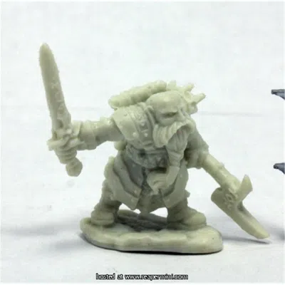 Reaper Miniatures 25mm Scale Durgam Deepmug, Dwarf Hero For Werner Klocke