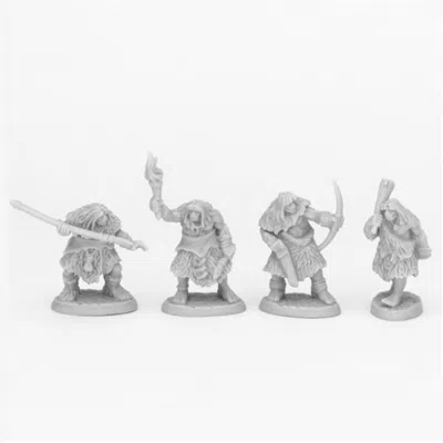Reaper Miniatures Bones & Bear Tribe Cavemen Miniatures Black - 4 Piece