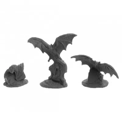 Reaper Miniatures Dungeon Dwellers Giant Bats Figure - Set Of 3 In Black