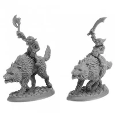 Reaper Miniatures Dungeon Dwellers Goblin Wolfriders Figure - Set Of 2