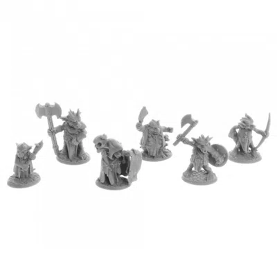 Reaper Miniatures Dungeon Dwellers Ratpelt Kobold Leaders Figure - Set Of 6 In Gray
