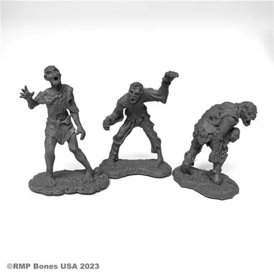 Reaper Miniatures Reaper Bones Zombies Ii Miniature - Set Of 3 In Black