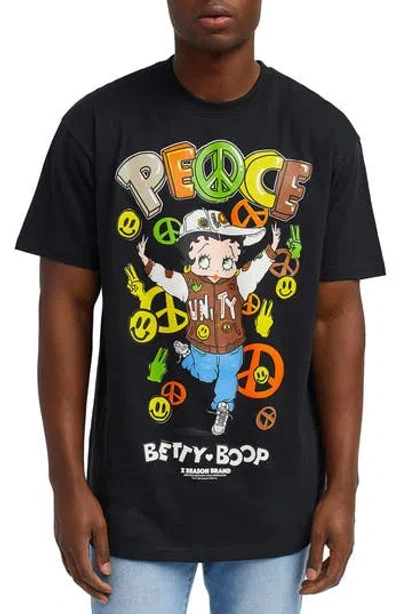Reason Betty Boop Peace Graphic T-shirt In Black